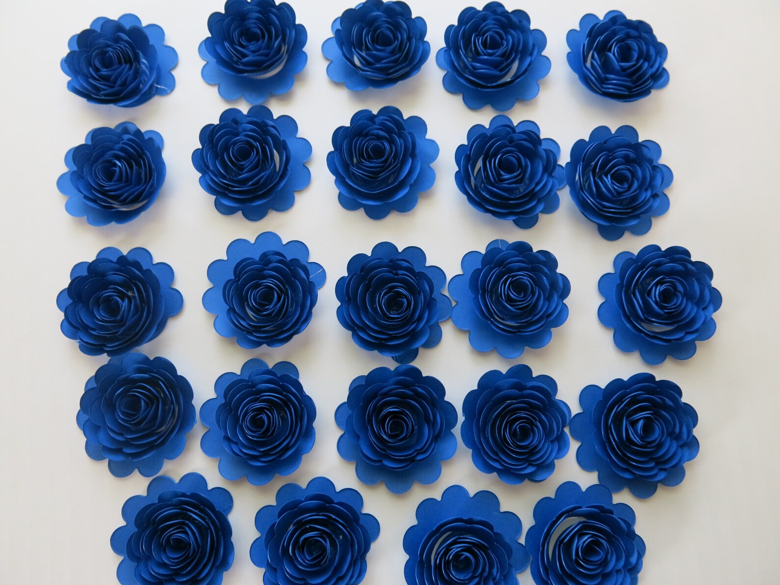 Royal Blue Paper Flowers Set of 24 1.5 Inch Roses for Wedding Etsy