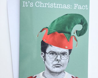 Dwight Schrute US Office Illustrative A5 Christmas Card