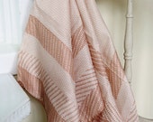 Peach neck scarf handkerchief silk pattern purse hair-tie heart fresh gifts-for-her travel honeymoon beach summer accessory retro vintage