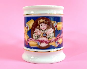 Franklin Mint Clark's Thread 'The Corner Store Collection' Porcelain Mug / Vintage Clark's Thread Mug / Collectible Porcelain Mug