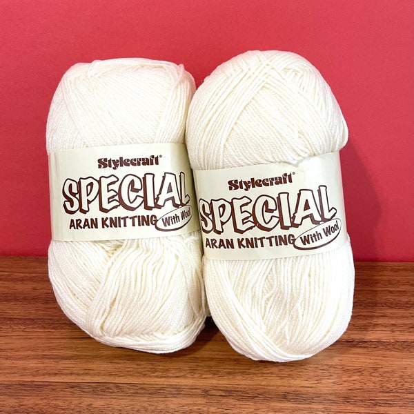 Stylecraft Special Aran Knitting Acrylic w/ Wool Yarn / Vintage Stylecraft Aran Blended Acrylic and Wool Knitting Yarn / Blended Aran Yarn