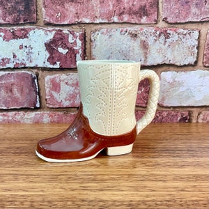 Vandor Small Ceramic Cowboy Boot Mug / Vintage Sculpted Ceramic Cowboy Boot Mug / Vintage Kitschy Cowboy Boot Mug / Novelty Cowboy Boot Mug