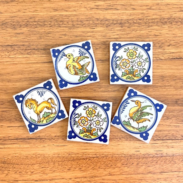 Spanish Hand Painted Tiles ~ Small 2-11/16" Decorative / Small Decorative Hand Painted Spanish Tiles / Spanish Seville Small Accent Tiles