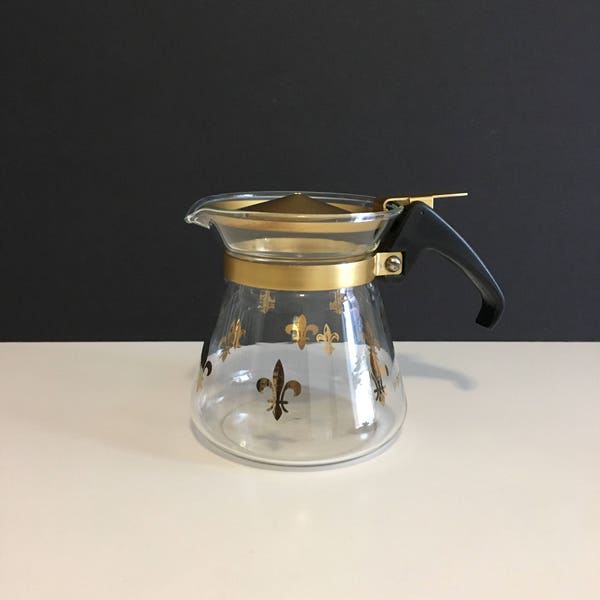Vintage Pyrex Fleur-de-lis Small Coffee/Tea Carafe