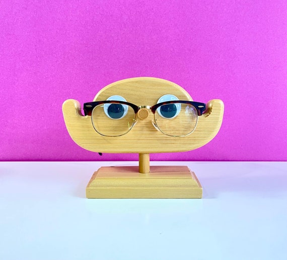 Handmade Wood Eye Glass Holder / Vintage Wood Eye… - image 1