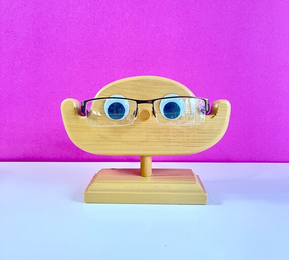 Handmade Wood Eye Glass Holder / Vintage Wood Eye… - image 3