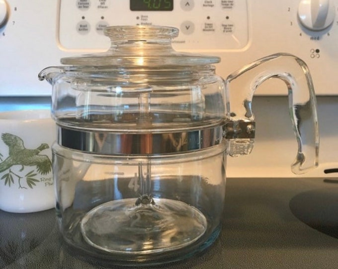 Pyrex Flameware 6 Cup Stovetop Coffee Percolator / Vintage Etsy
