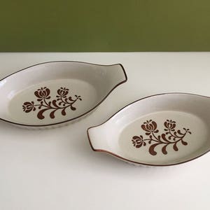 Lasagna Boat Style Stoneware Baking Dishes / Boat Style Lasagna Baking Dishes /  Stoneware Oven Proof Baking Dishes / Retro Kitchen Bakeware