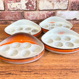Beauceware Pottery Escargot Dishes Jean Cartier Bluestone Collection / Vintage Céramique de Beauce Escargot Dishes / Mushroom Cap Dishes