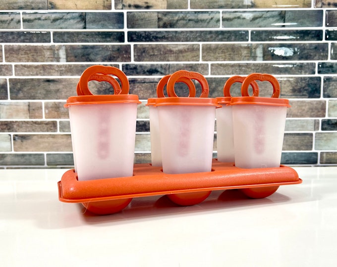 Tupperware Ice Pop Molds and Holder / Vintage Tupperware Popsicle Molds