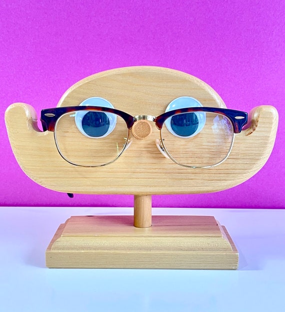 Handmade Wood Eye Glass Holder / Vintage Wood Eye… - image 5