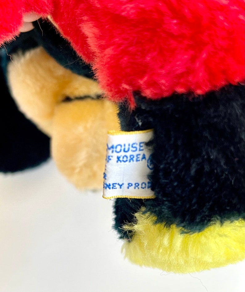 Mickey Mouse 8” Plush / Vintage Walt Disney Productions Classic Mickey Mouse Plush / Small Mickey Mouse Plush Collectible / Retro Mickey image 8