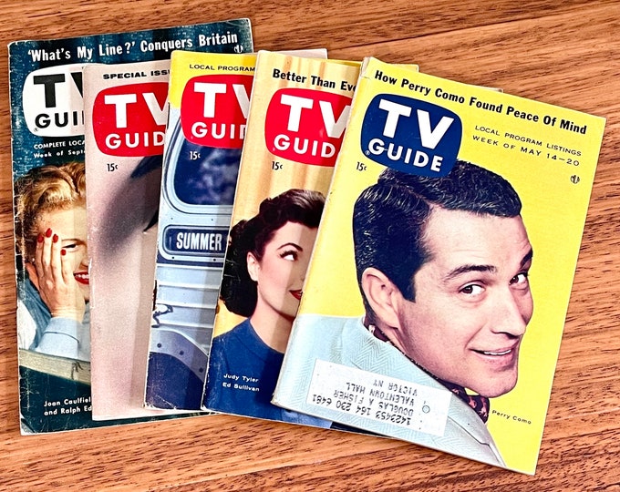 TV Guide Magazines Assorted 1950s / Vintage Assortment of 1950's TV