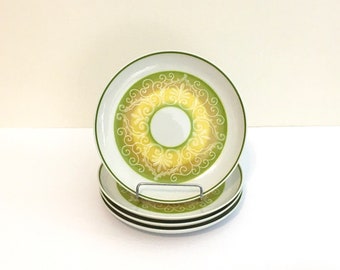 Noritake Mo Bay Green and Yellow Side Plates  / Vintage Noritake Mo Bay Bread & Butter Plates / Noritake Mo Bay Dessert Plates
