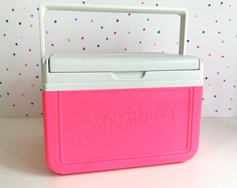 Bubblicious Bubblegum Coleman Cool Box Cooler / Vintage Bubblicious Promotional Personal Cooler / Vintage Bubble Gum Pink Miniature Cooler