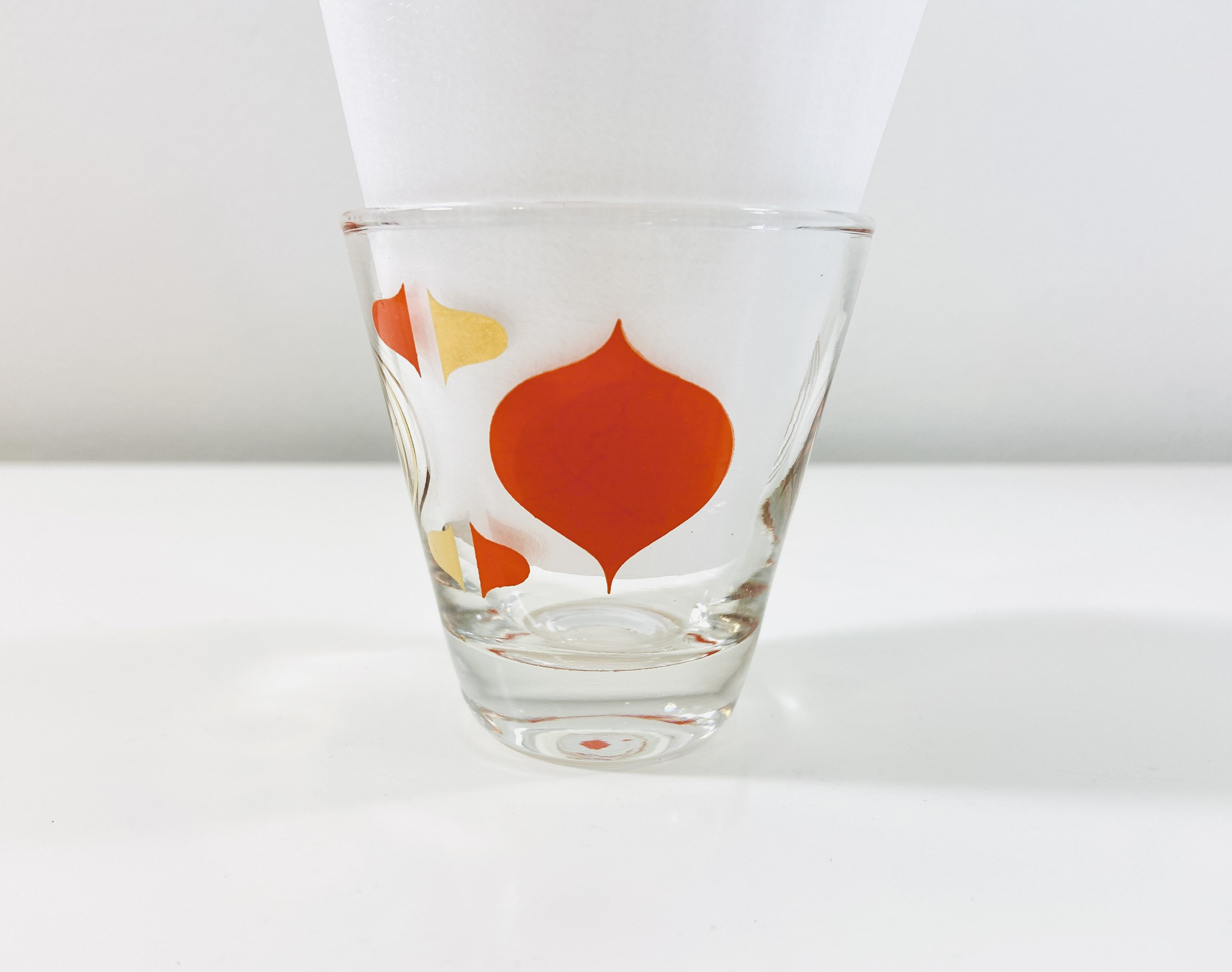Mid Century Modern Orange and Gold Small Liqueur Glass Etsy