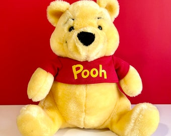 Winnie The Pooh 10" Plush Bear / Vintage Sears Winnie The Pooh Plush w/ Removable "Pooh" Shirt / Retro Winnie The Pooh Plush Stuffed Animal