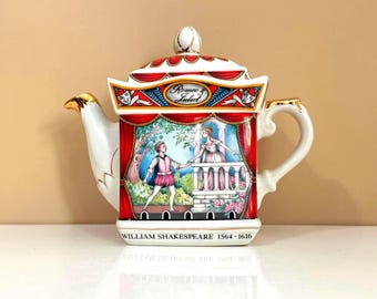 James Sadler William Shakespeare “Romeo & Juliet” Savoy Teapot 4445 / Vintage Sadler Tea For Two Shakespeare Teapot