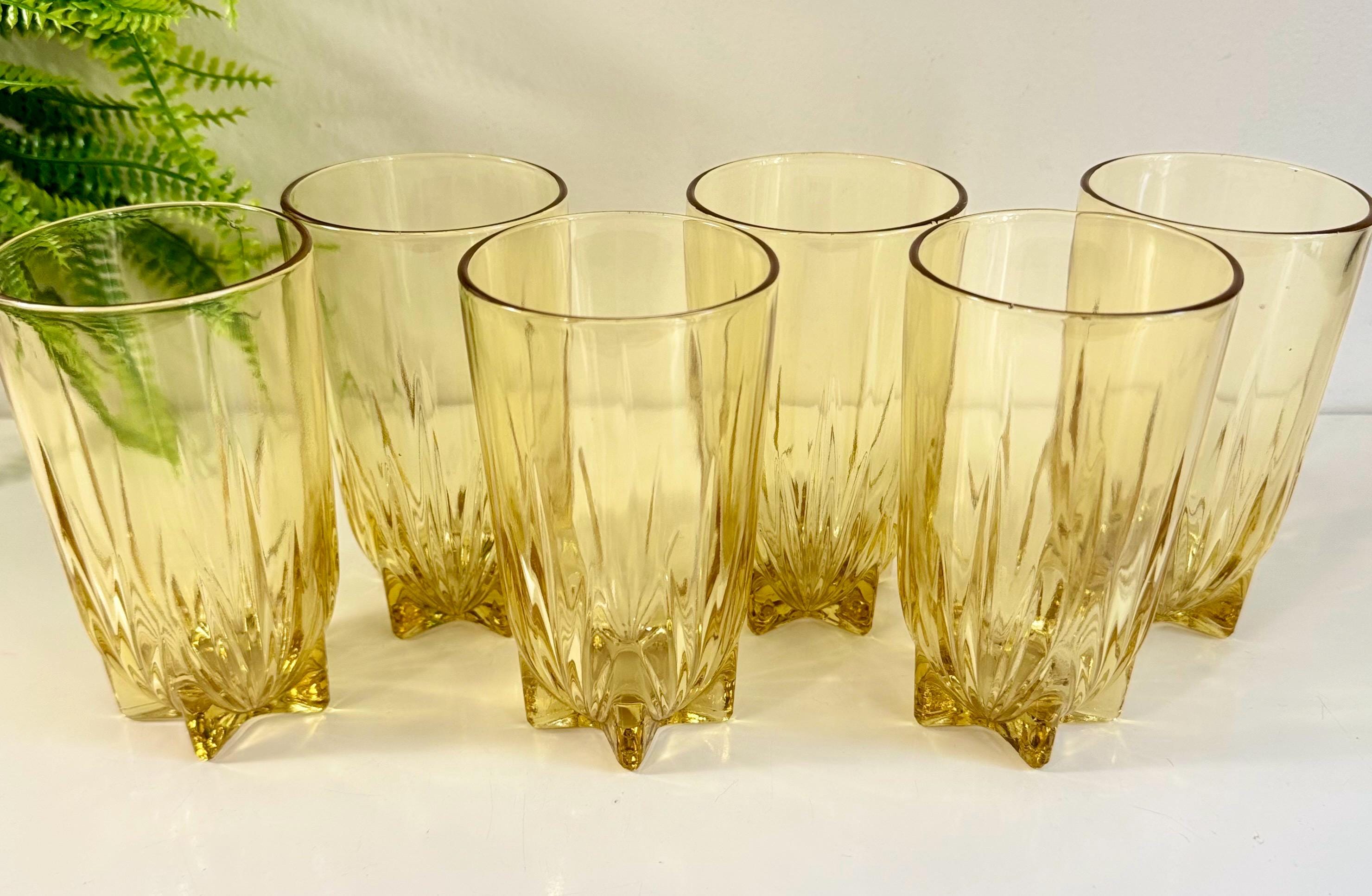 Vintage Federal Glass Star Amber Tumbler Drinking Glasses / Federal Gold  Drinkware Set - Etsy