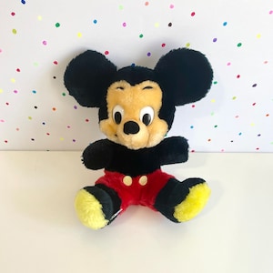 Mickey Mouse 8” Plush / Vintage Walt Disney Productions Classic Mickey Mouse Plush / Small Mickey Mouse Plush Collectible / Retro Mickey image 1