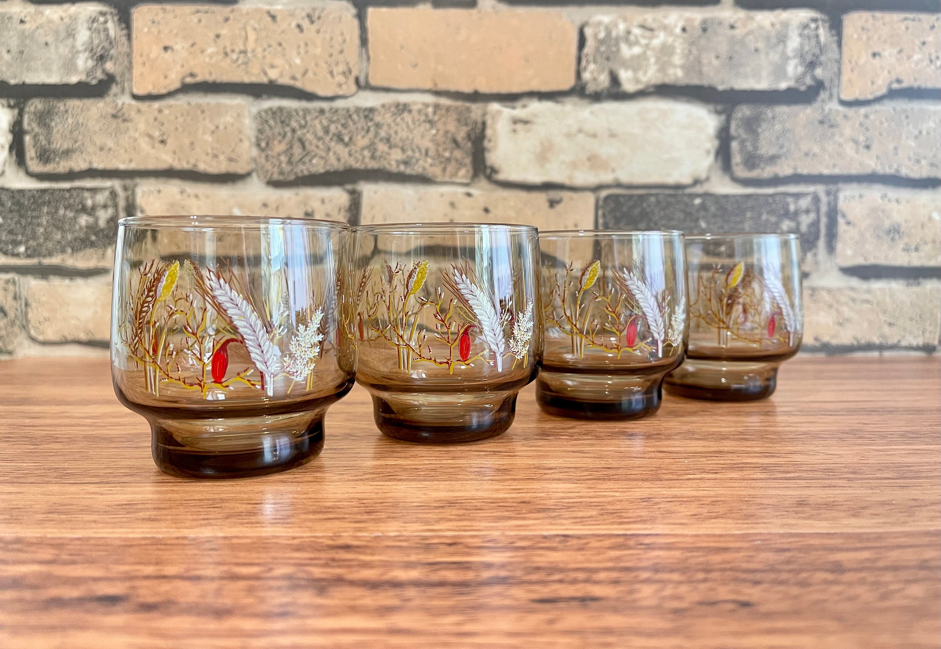 Luminarc Tivoli Harvest Small Tawny Juice Glasses / Vintage