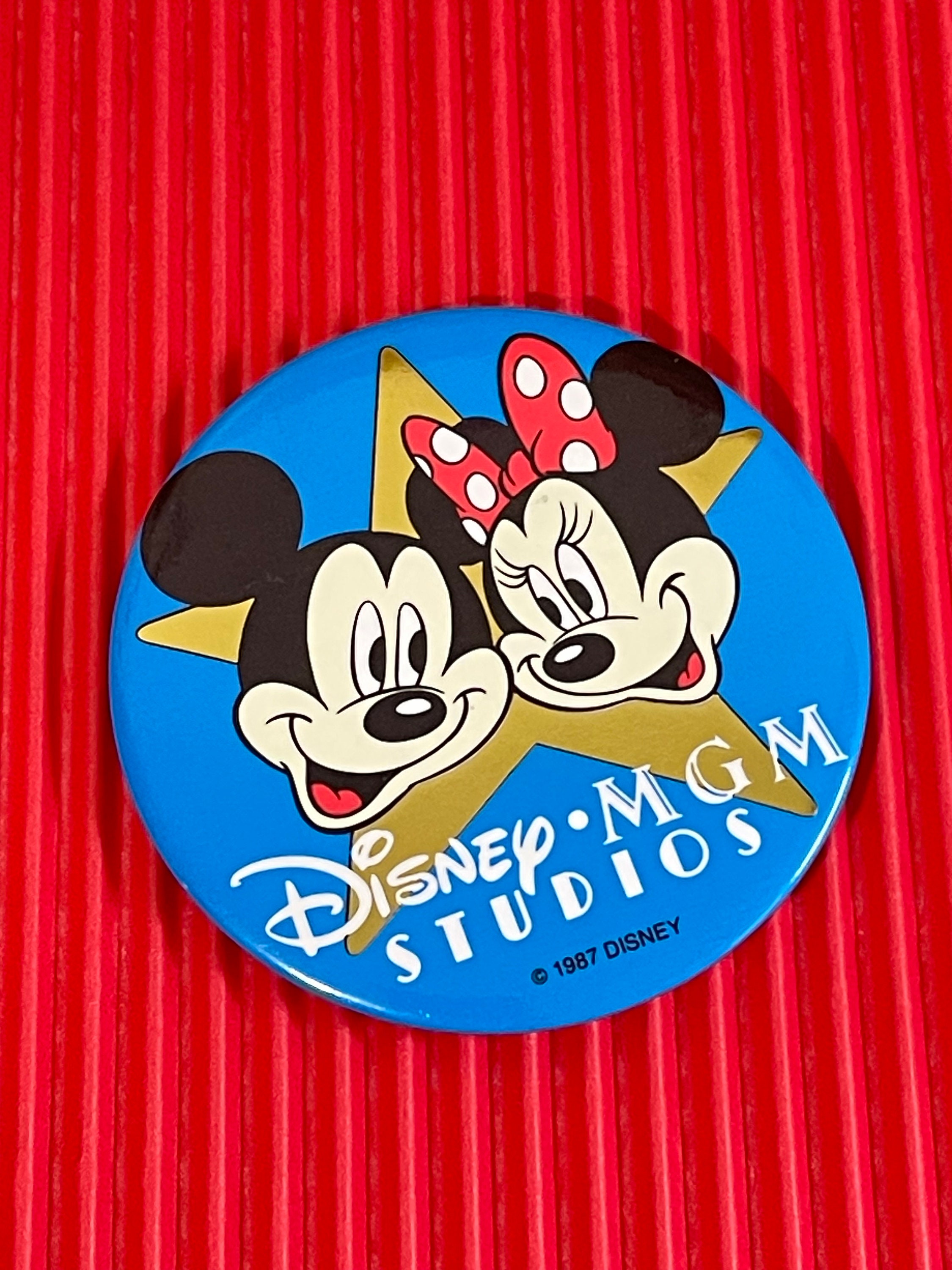 Disney MGM Hollywood Studios Mickey and Minnie 3” Pin Back Button 