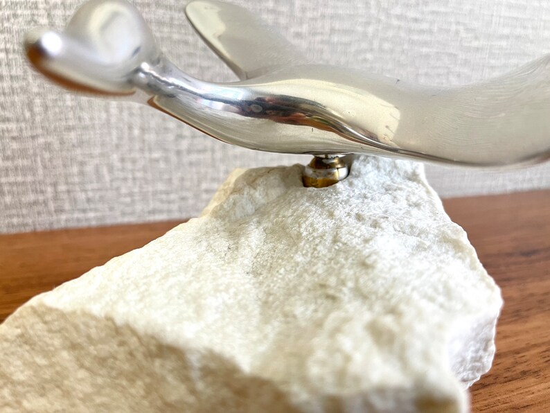 Canadian Goose in Flight Aluminum & Marble Sculpture by Hoselton