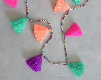 Colorful Tassel Necklace - You Can Choose Your Own Colors!