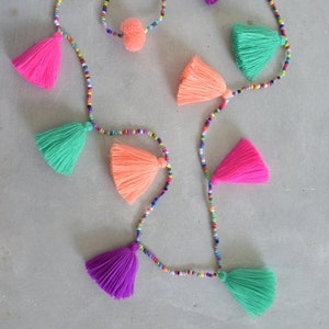 Colorful Tassel Necklace You Can Choose Your Own Colors image 1