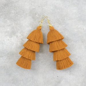 Caramel Brown Tassel Earrings