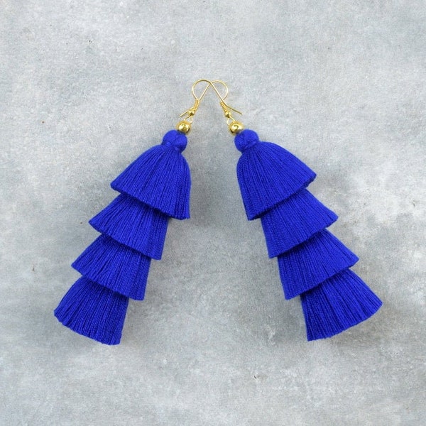 Navy Blue Tassels Etsy