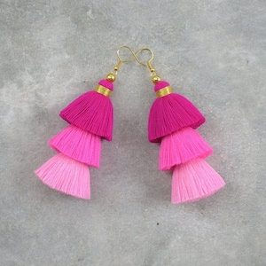 Handmade Light Pink Tassel Earrings Etsy Australia