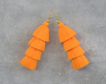Handmade Marigold Tassel Earrings