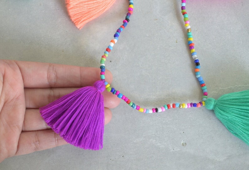 Colorful Tassel Necklace You Can Choose Your Own Colors image 4