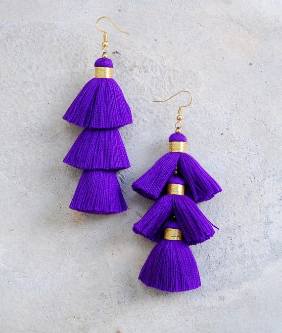 Buy Fresh Vibes Long Hanging Dark Purple Colour Western Earrings for Women  | Stylish Statement Violet Crystal Dangler Earring Online at Best Prices in  India - JioMart.