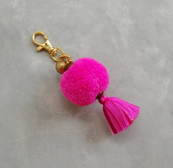 Pink tassel best sale keychain