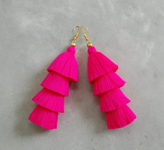 Taz Earrings (Hot Pink) - Accessories-Jewellery : Just Looking - Elk Core