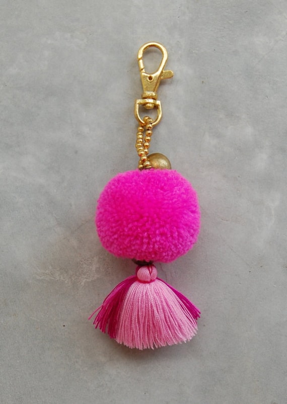 Pink tassel best sale keychain