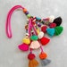 Mixed Color Tassel Beach Bag Decoration with Pom Poms