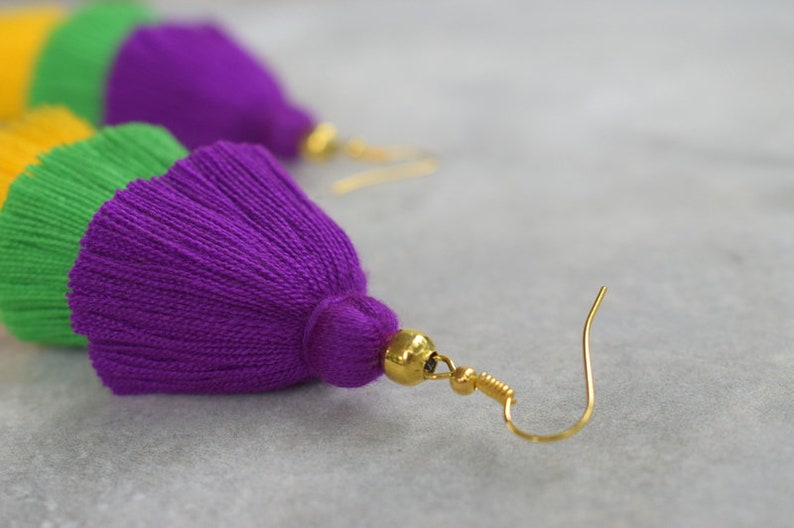 mardi gras tinsel earrings