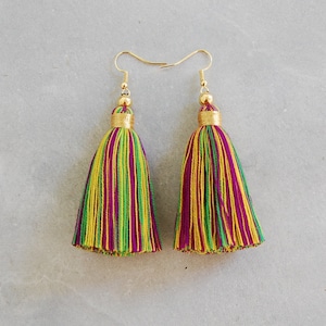mardi gras tassel earrings