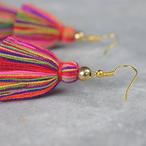 Multi Coloured Tassel Earrings image 2