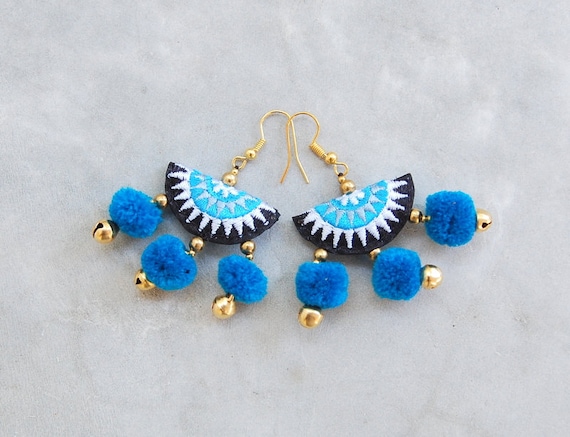 Hmong pom pom online earrings
