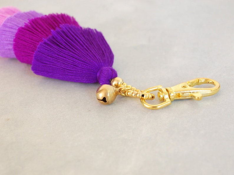 Handmade Ombre Purple Tassel Keychain & Zipper Charm Etsy