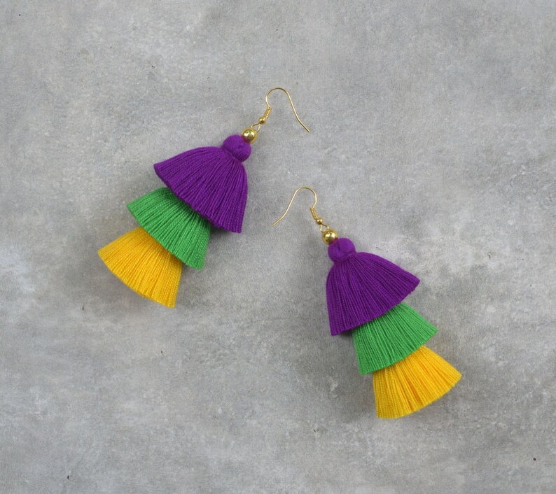 how to make mardi gras earrings