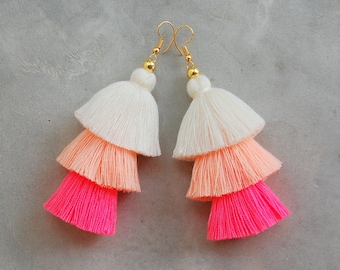 Handmade Sweet Colored Tassel Earrings