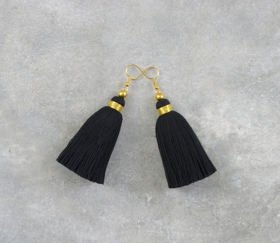 Black Tassel Earrings
