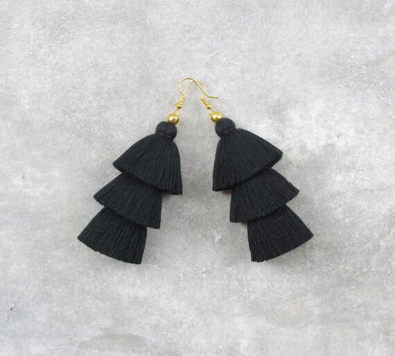 Buy Young  Forever Gold Plated Tassel Earrings Black For Women Online at  Best Prices in India  JioMart