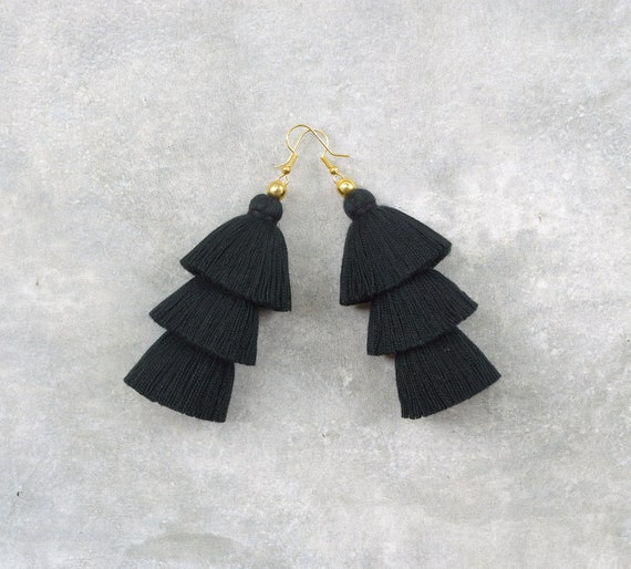 Buy Young  Forever Gold Plated Tassel Earrings Black For Women Online at  Best Prices in India  JioMart