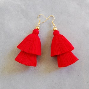 Handmade Two Tiers Tassel Earrings - You Can Choose Your Colors!